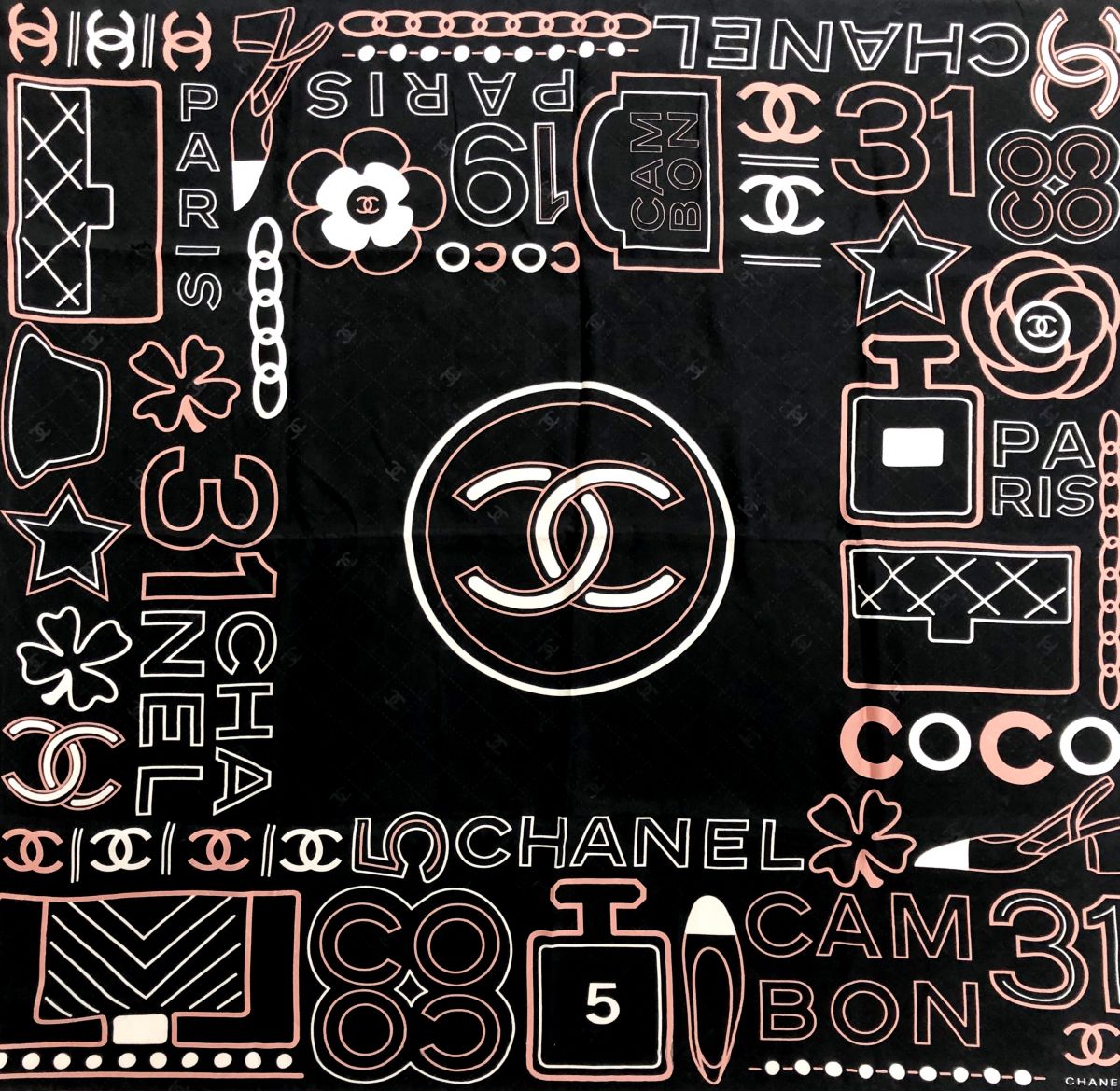 Платок Chanel размер 90/90 цена 15 655 руб 