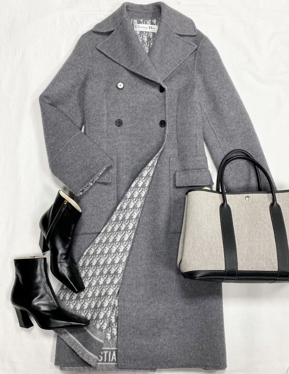 Пальто Christian Dior размер 36 цена 125 240 руб Ботильоны Bottega Veneta размер 36.5 цена 54 793 руб Сумка Hermès