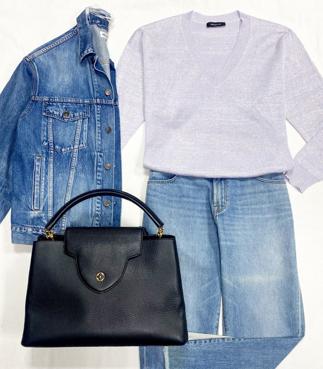 Кофта Fabiana Filippi размер S цена 10 959 руб
Джинсы J Brand размер 30 цена 7 828 руб
Сумка Louis Vuitton 