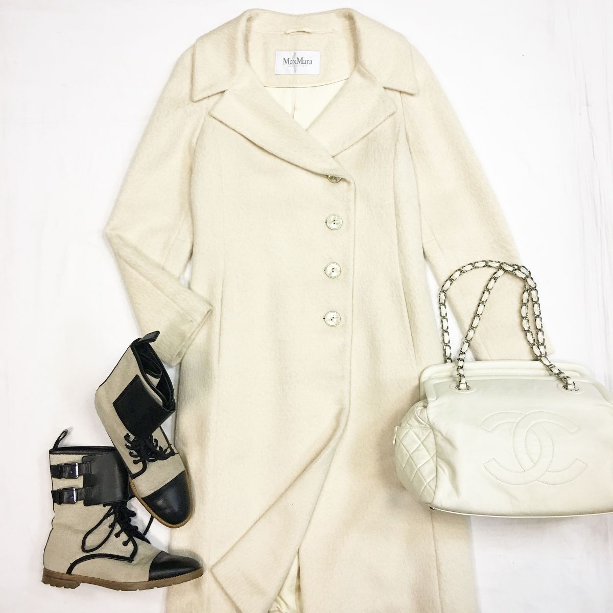Пальто Max Mara  размер 44 цена 10 770 руб Ботинки Max Mara  39 цена 10 770 рубСумка Chanel 