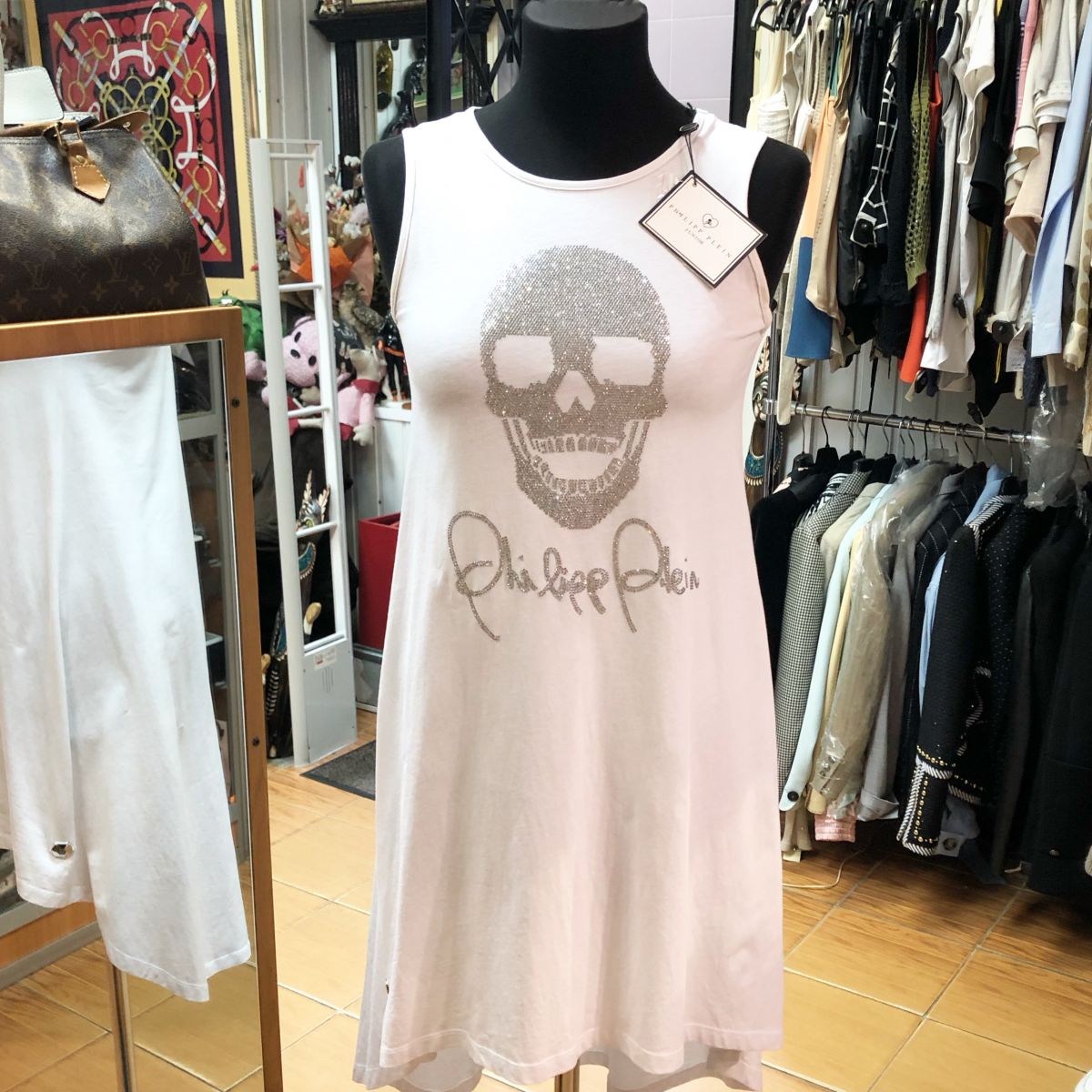 Платье /стразы / Philipp Plein размер 12 цена 9 231 руб /с биркой/ 