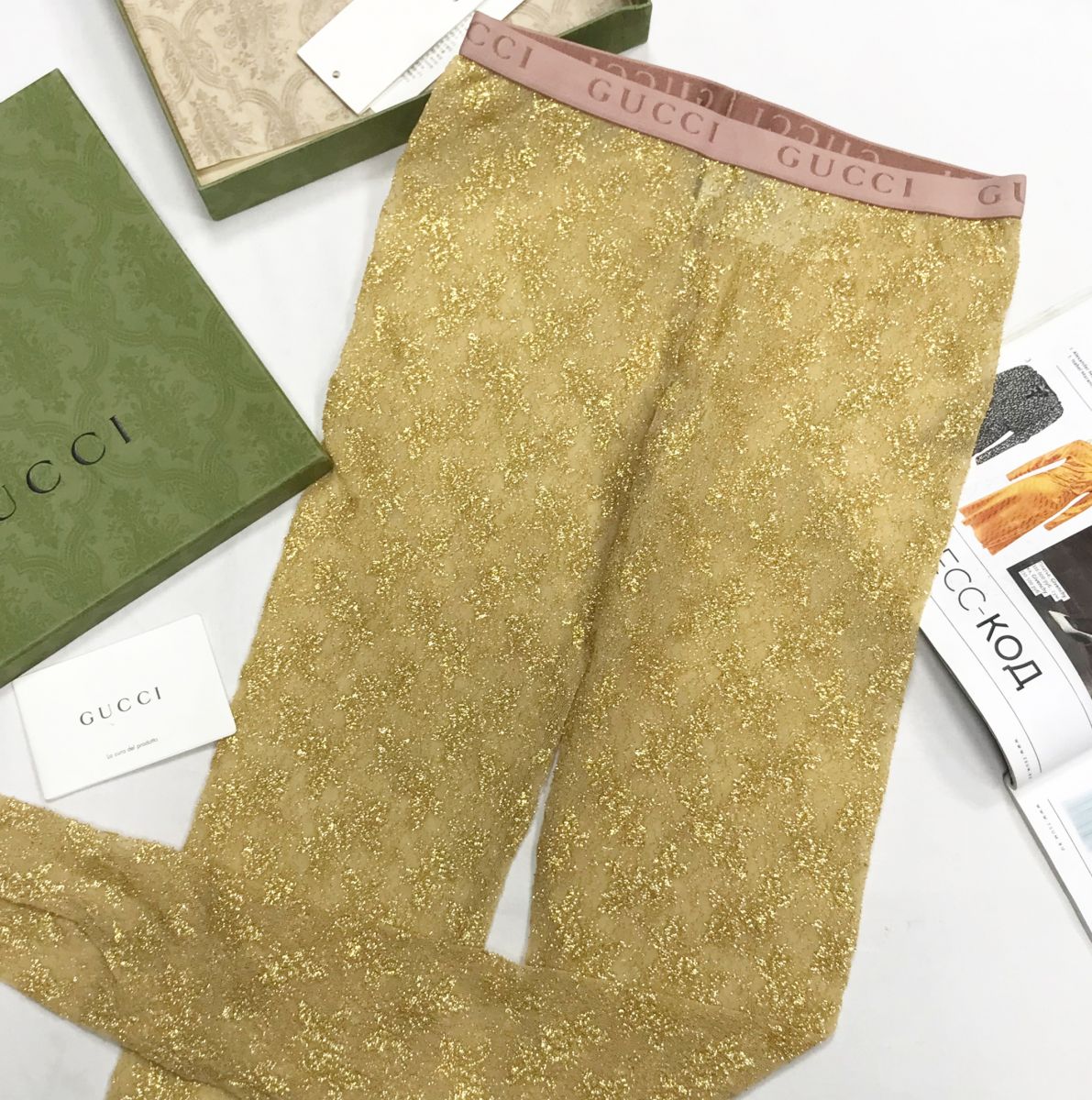 Колготки/ люрекс/ Gucci цена 23 483 руб