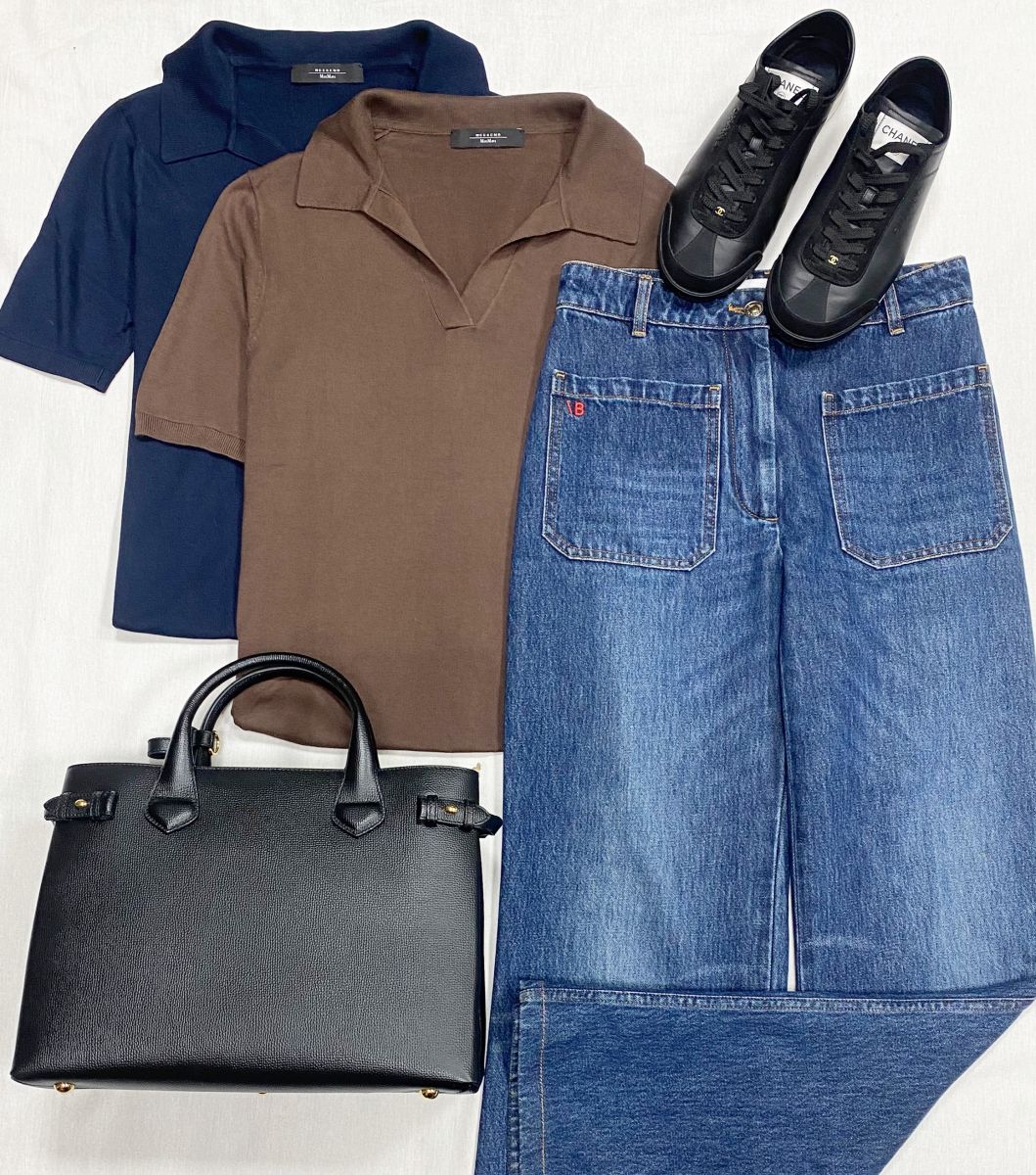 Кофты Weekend/ Max Mara размер/ размер 42 цена по 4 697 руб
Джинсы Victoria Beckham размер 26 цена 10 959 руб
Кеды Chanel размер 40 цена 62 620 руб
Сумка Burberry 