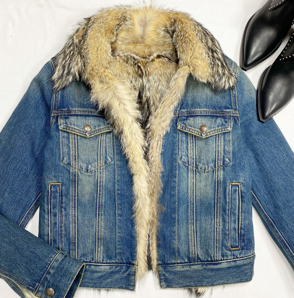 Куртка / на меху / Saint Laurent размер XS цена 109 585 руб