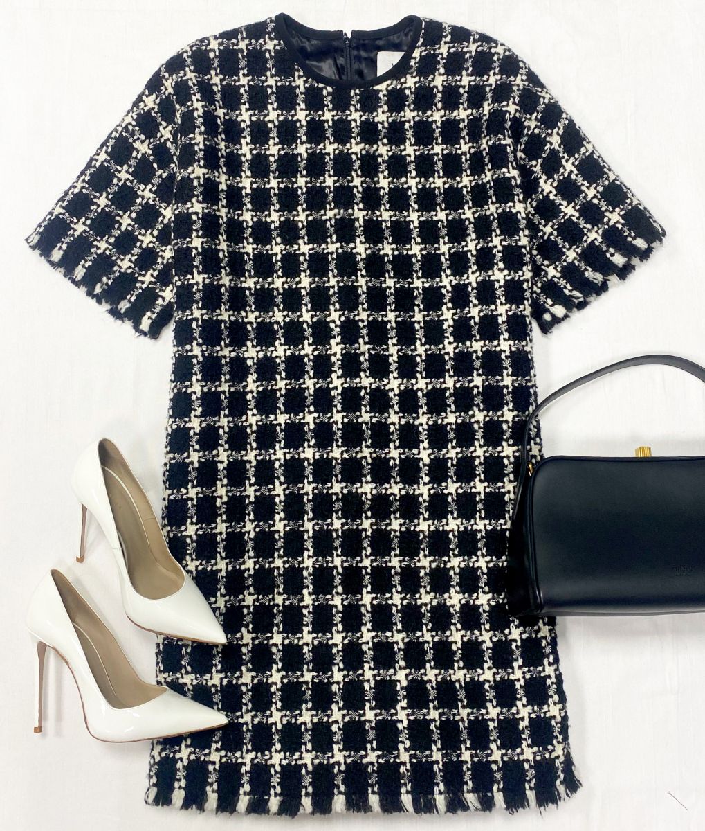 Платье / твид / Valentino размер 42 цена 31 310 руб 
Туфли Le Silla размер 37 цена 23 483 руб 
Сумка Khaite