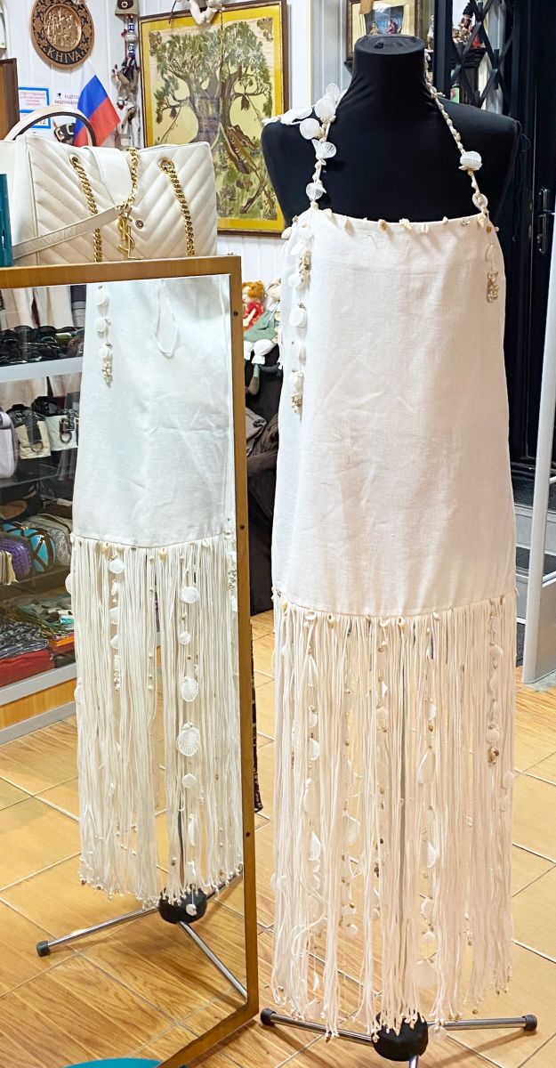 Платье / лен / декоративная отделка / ракушки / вышивка / Zimmermann размер 1 цена 31 310 руб