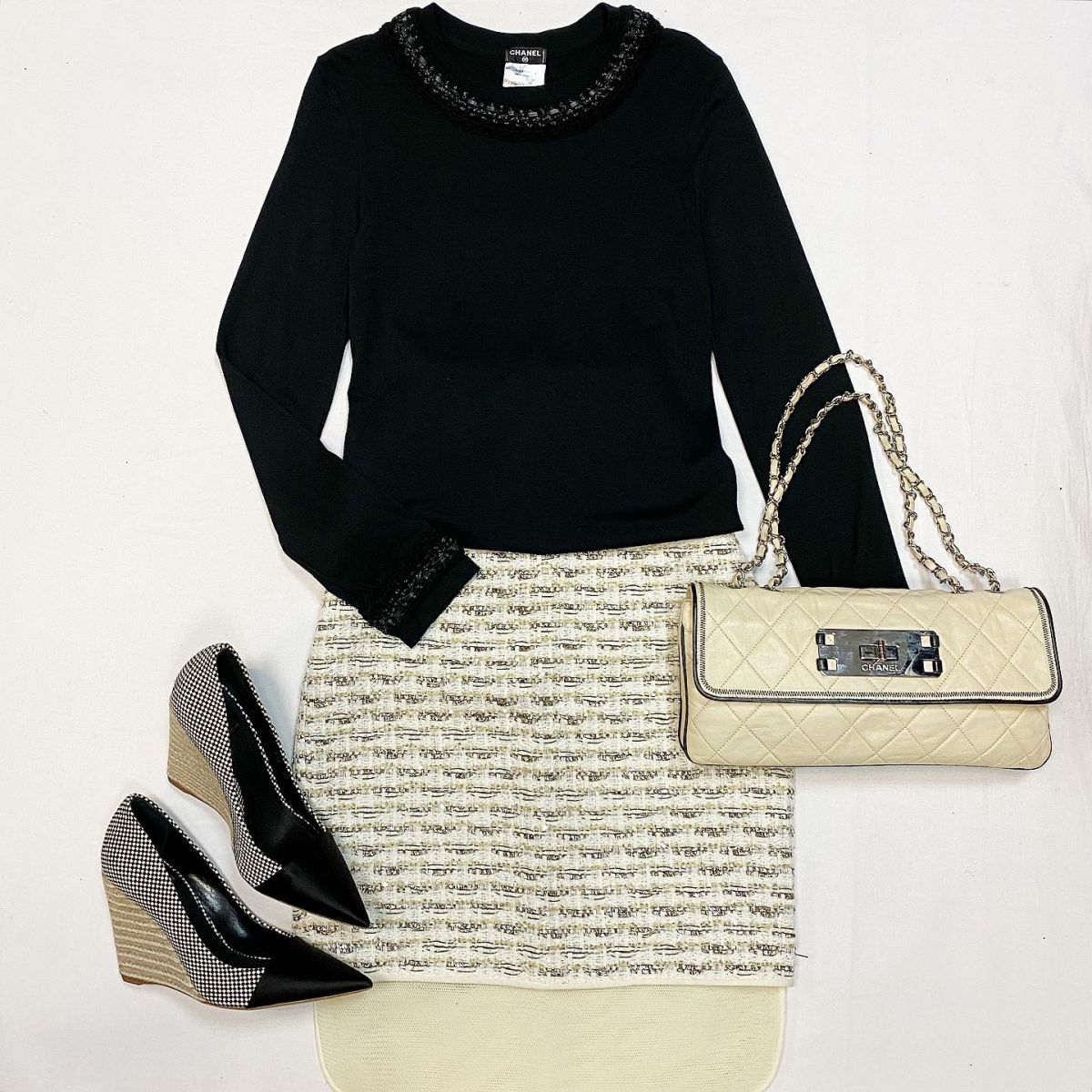 Кофта Chanel размер 36 цена 26 155 руб Юбка / твид / Giambattista Valli размёт XS цена 10 770 руб Сумка Chanel