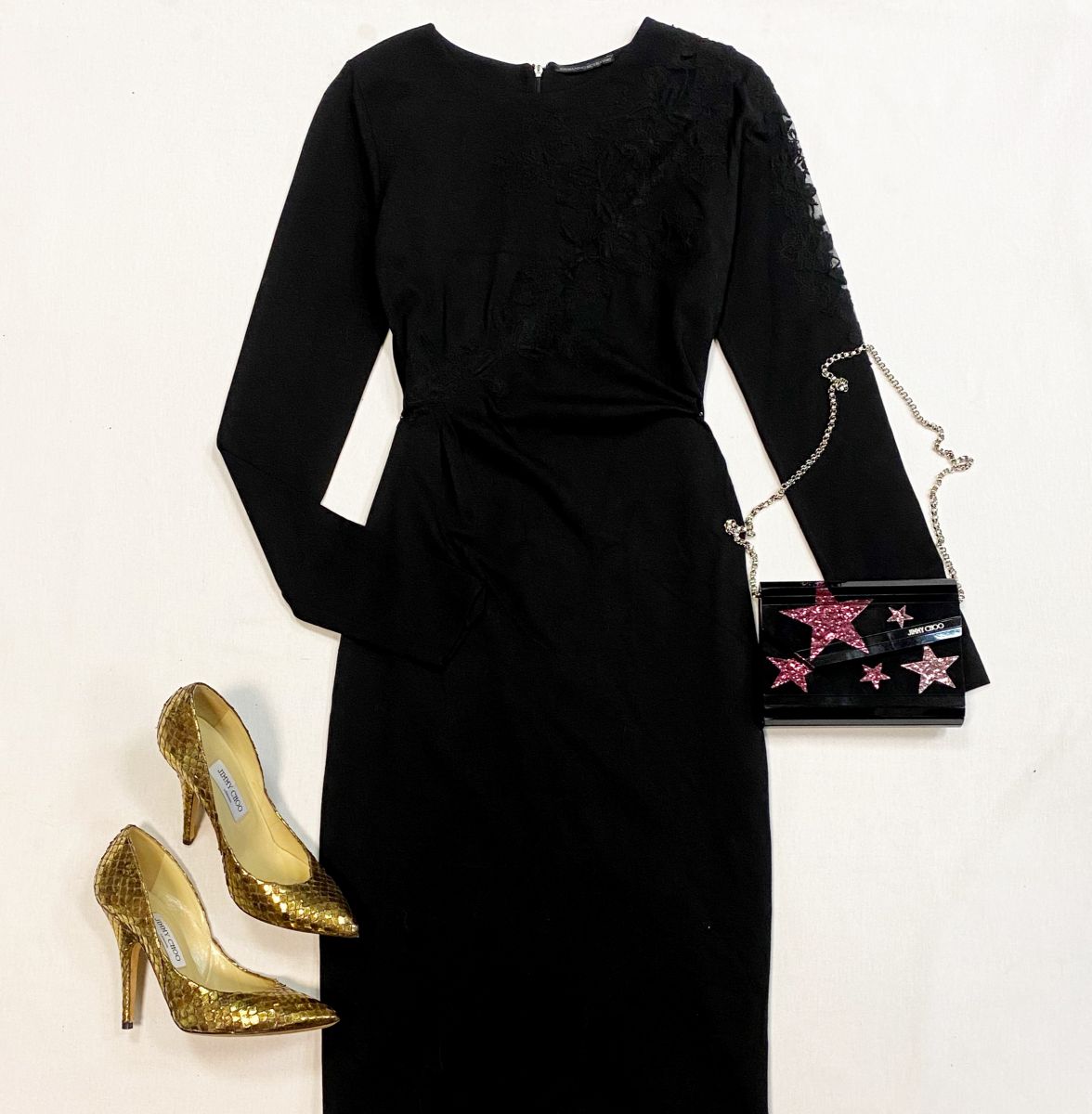 Платье Ermanno Scervino размер 44 цена 4 616 рубТуфли Jimmy Choo размер 38 цена 15 385 руб Сумка Jimmy Choo
