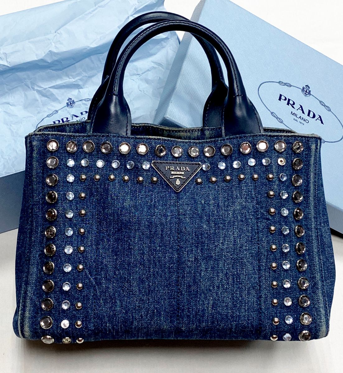 Сумка /джинса/ камни / Prada размер 28/20 цена 31 310 руб 