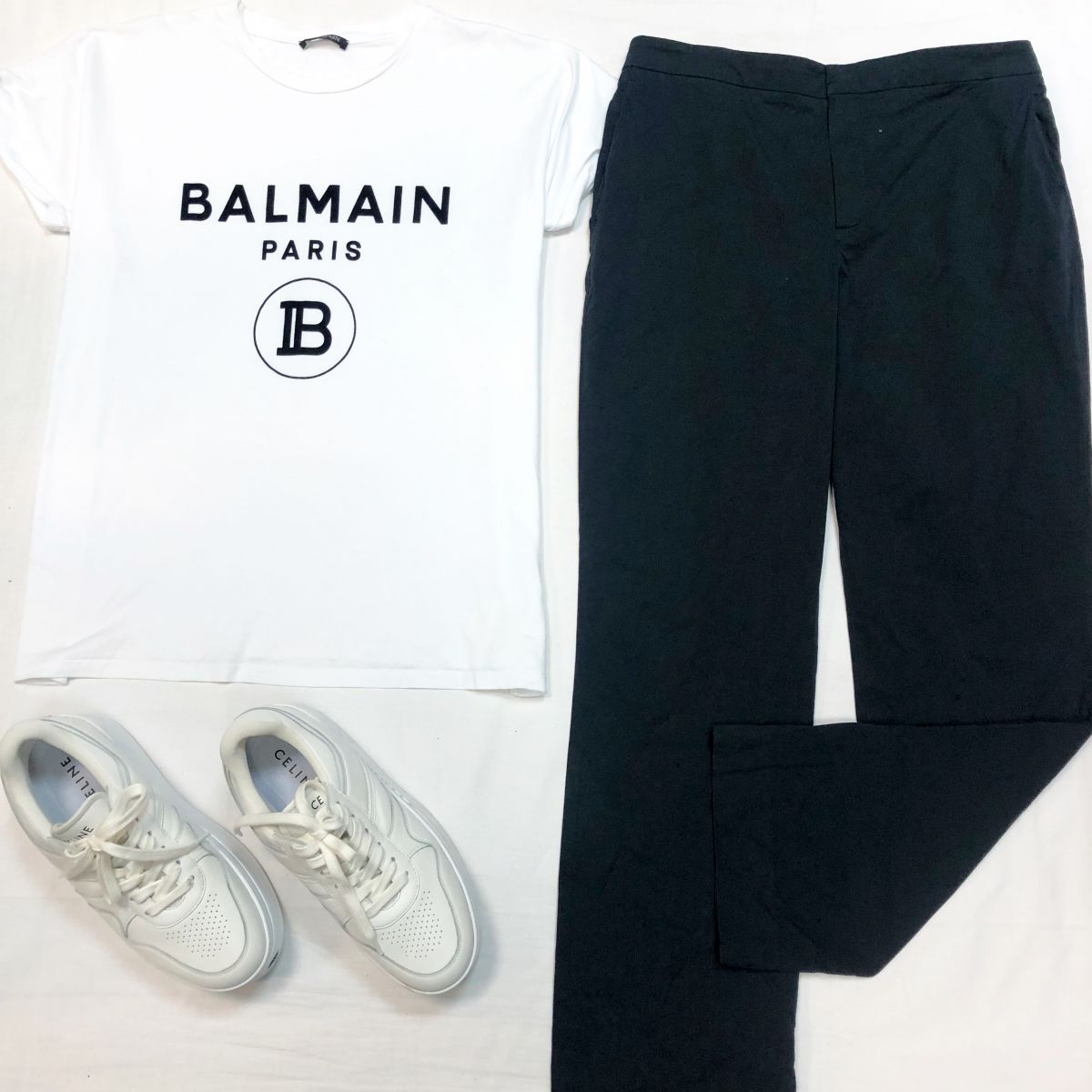 Футболка BALMAIN размер 38 цена 12 308 руб 
Брюки LORO PIANA размер 42 цена 7 693 руб