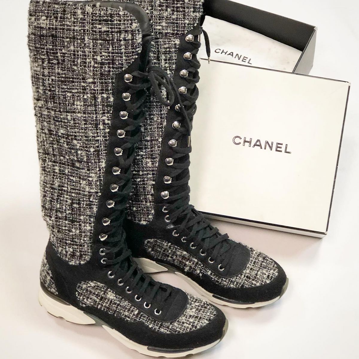 Сапоги / твид / Chanel  размер 40 цена 30 770 руб 