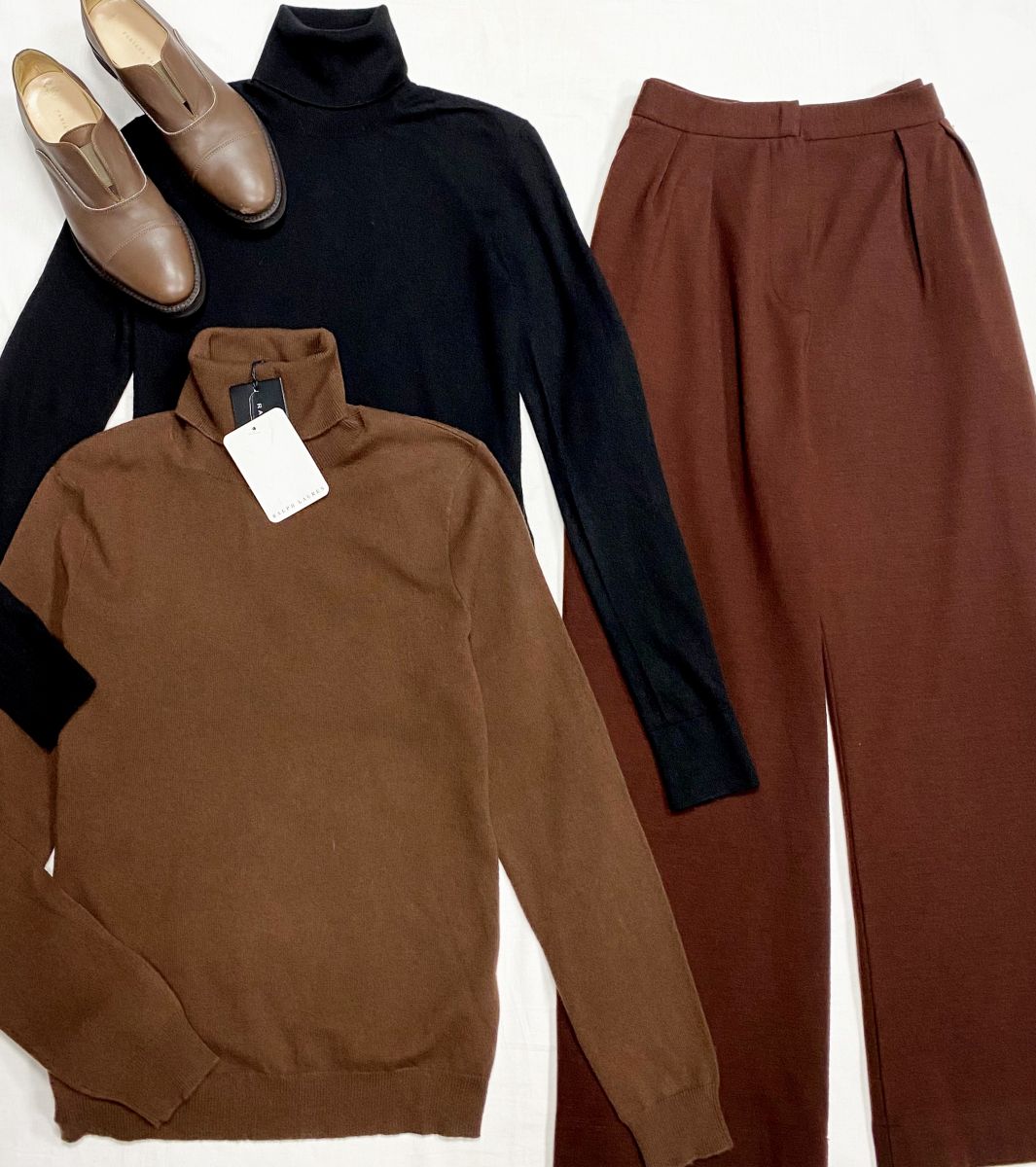 Водолазки / кашемир / Ralph Lauren / черная / размер S цена 7 828 руб 
/ коричная / размер L цена 15 655 руб / с биркой / 
Брюки Harris Wharf London размер 44 цена 7 828 руб 
Ботинки Fabiana Filippi размер 37 цена 10 959 руб