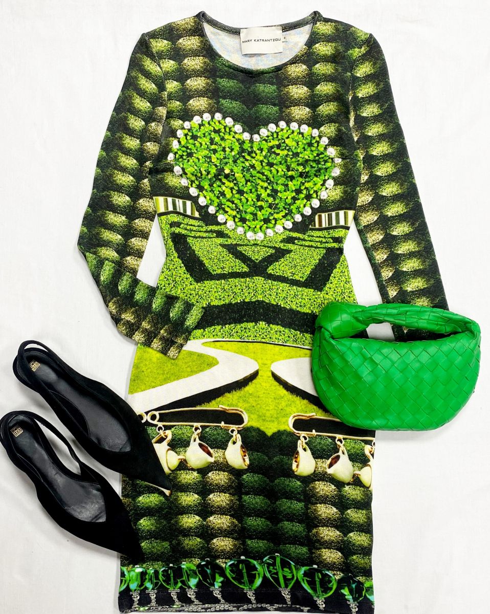 Платье Mary Katrantzou размер S цена 7 828 руб
Туфли Totem размер 41 цена 15 655 руб
Сумка Bottega Veneta 