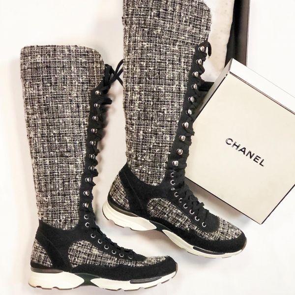 Сапоги / твид / Chanel 