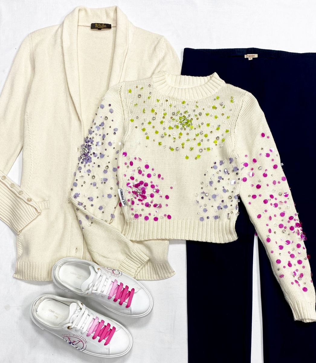 Кардиган размер 42 цена 23 483 руб
Кофта/ камни/ пайетки/ размер 40 цена 4 697 руб
Ботинки PAROSH размер XS цена 4 697 руб
Кеды Louis Vuitton размер 39 цена 62 620 руб