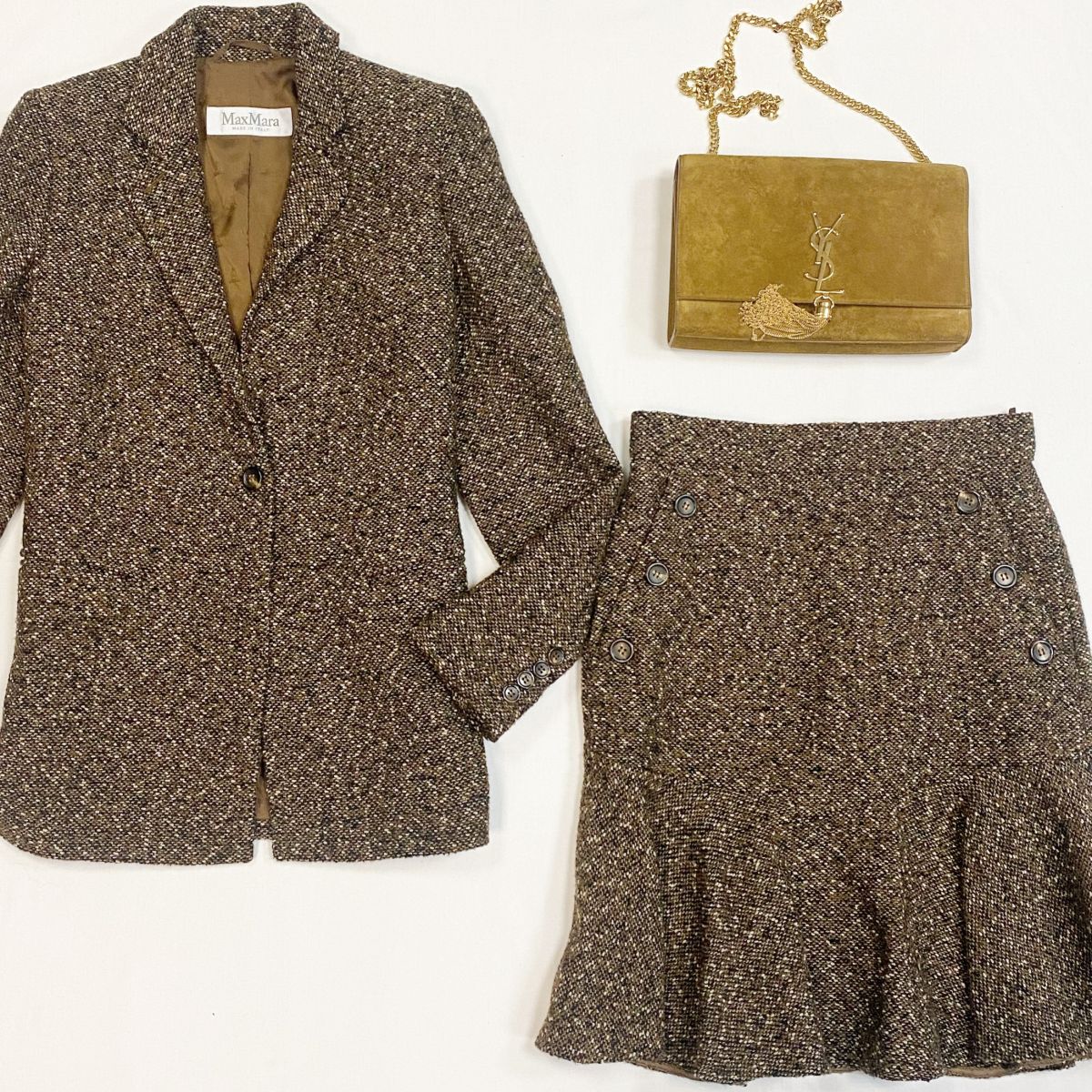 Костюм /твид/ Max Mara размер 36 цена 23 078 рубСумка YSL
