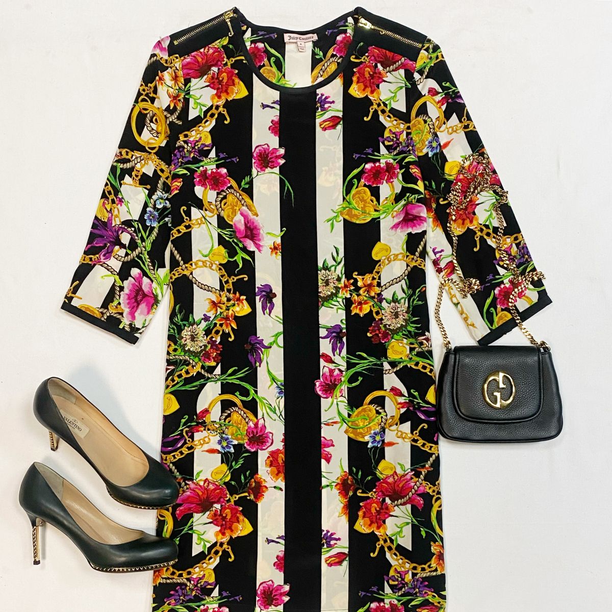 Платье Juicy Couture размер 8 цена 6 154 рубТуфли Valentino размер 37 цена 15 385 рубСумка Gucci