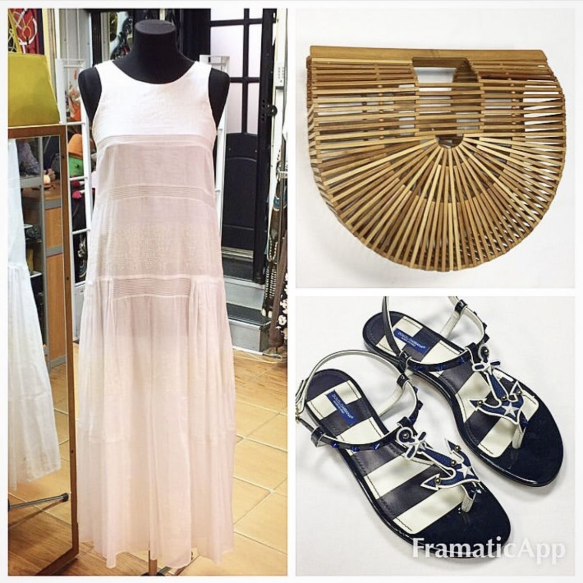 Платье / декоративная отделка / Ermanno Scervino размер 42 цена 23 078 руб 
Босоножки Dolce Gabbana размер 39 цена 10 770 руб / новые / 
Сумка Cult Gaia цена 12 308 руб