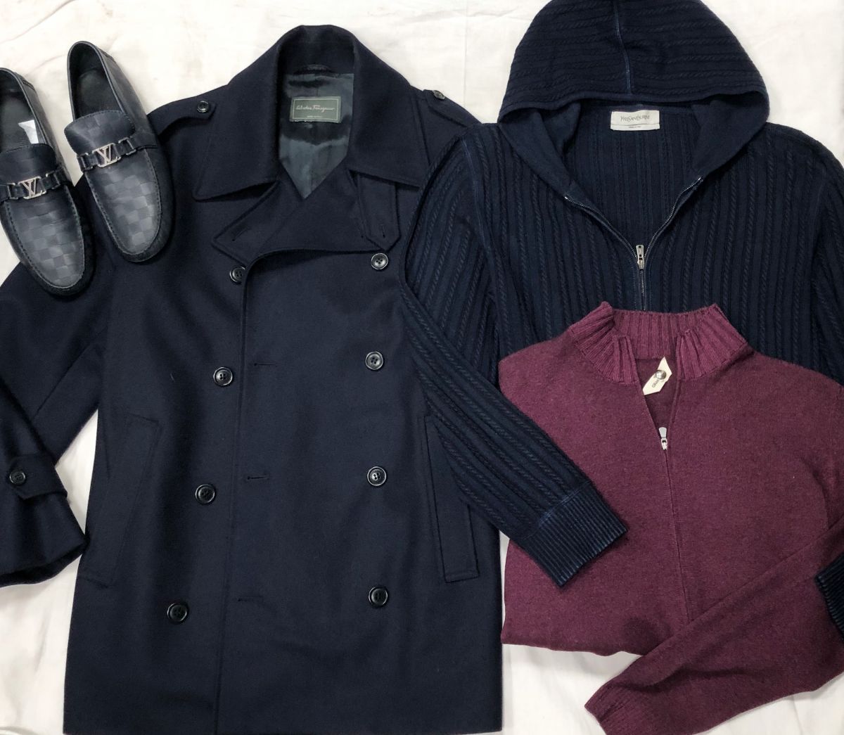 #Mechtamen
Пальто SALVATORE FERAGAMO размер 56 цена 23 483 руб 
Кофты /кашемир/ YSL / GRAND SASSO размер XL цена 9 393 руб 
10 959 руб