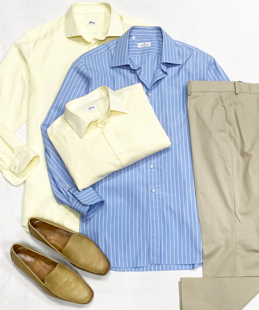 #mechtamen Рубашки Brioni/ Zegna размер 43/17/ 44/17 цена от 4 697 руб до 7 828 руб
Брюки Bottega Veneta размер 46 цена 9 393 руб
Мокасины Hermes размер 43 цена 6 262 руб