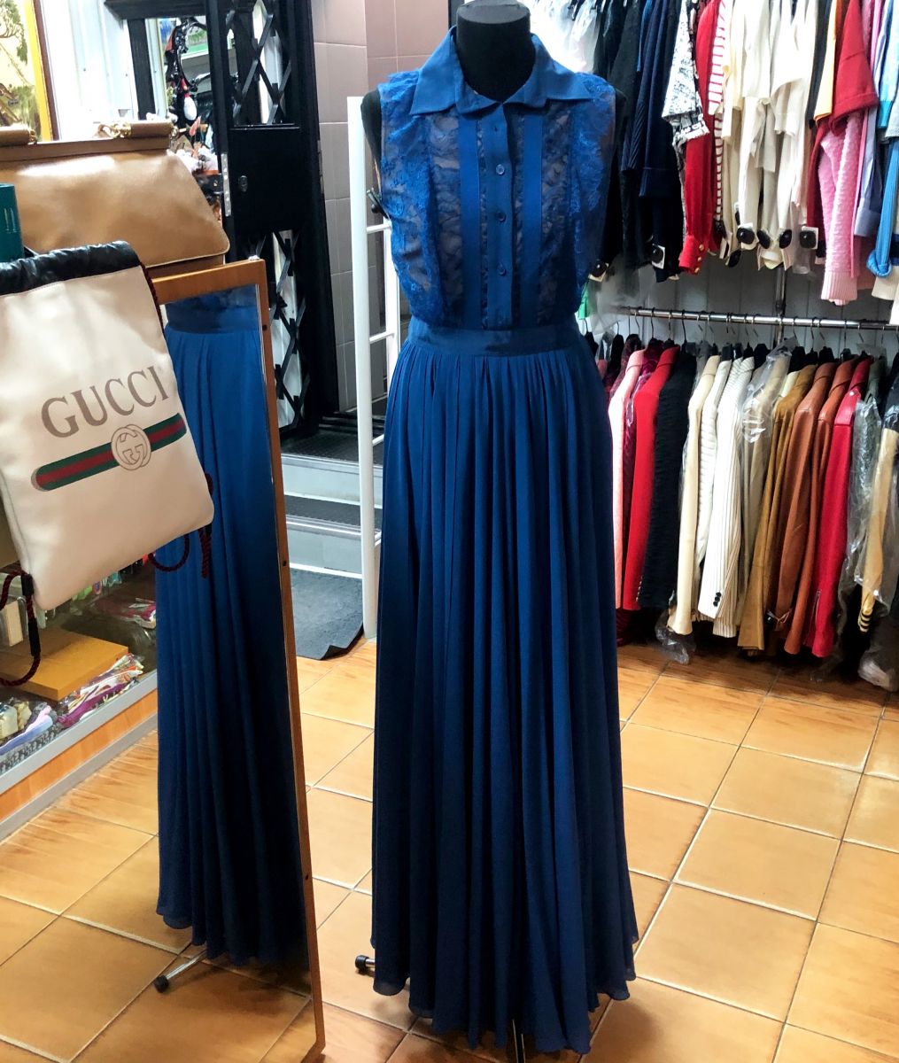 Платье /ажур/ шелк / ELIE SAAB размер М цена 18 786 руб 