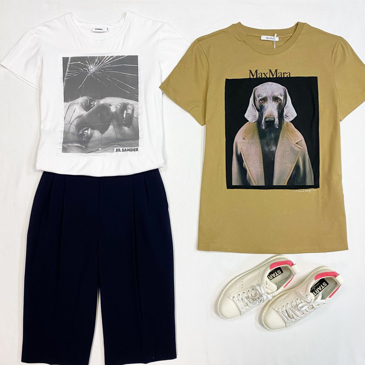 Футболка MAX MARA  размер XL цена 7 693 руб/с биркой/ Футболка JILSANDER размер S цена 4 616 рубШорты MAXMARA размер 38 цена 7 693 рубКеды GOLDEN GOOSE  размер 37 цена 15 385 руб