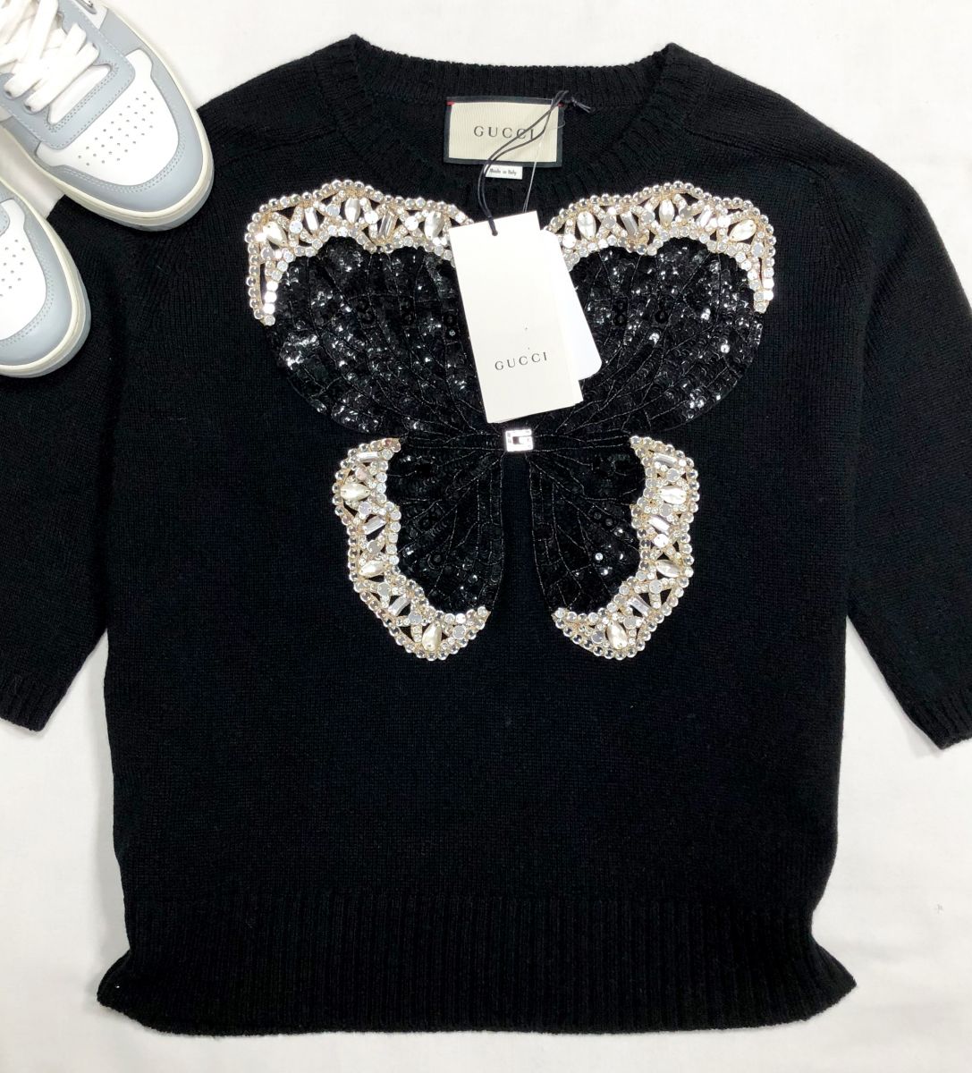 Кофта / пайетки/ камни/ Gucci размер L цена 39 138 руб/ с биркой/