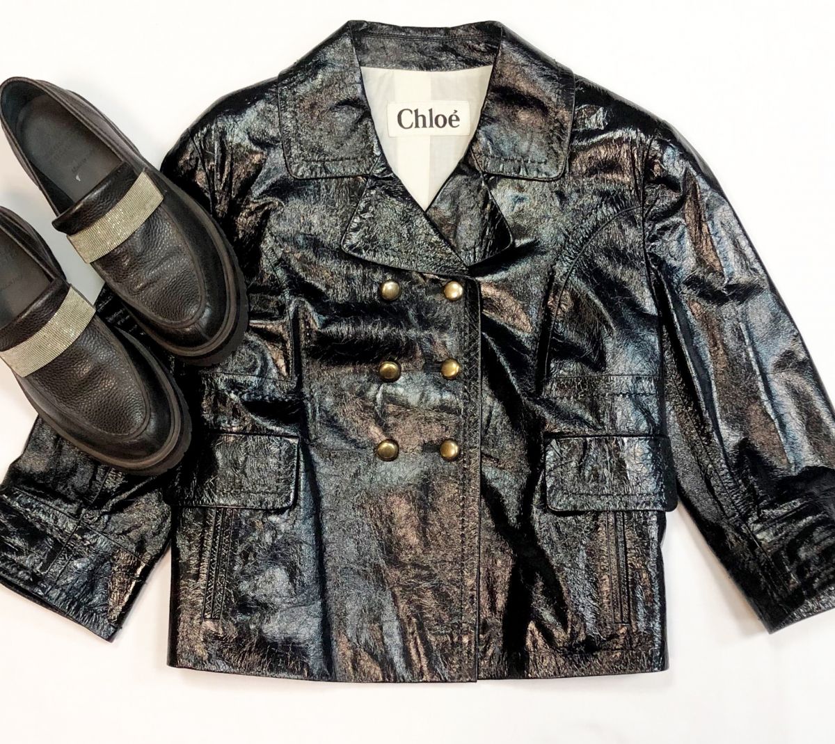 Куртка Chloe размер 42 цена 10 770 рубЛоферы Brunello Cucinelli размер 39 цена 27 693 руб