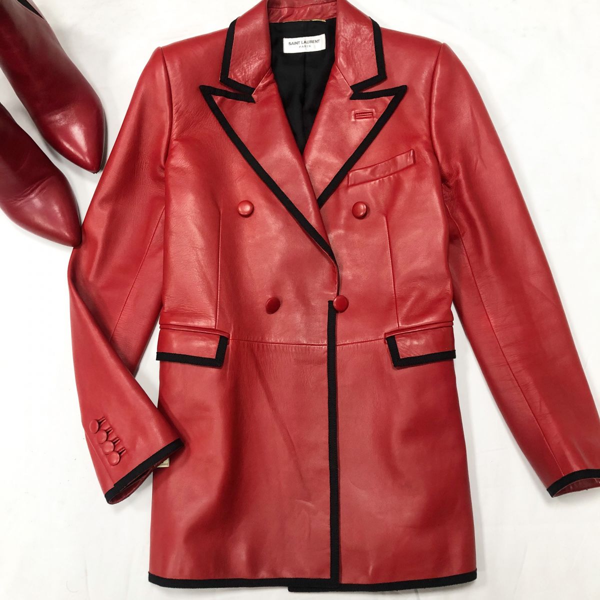 Жакет /кожа/ SAINT LAURENT размер 36 цена 46 965 руб