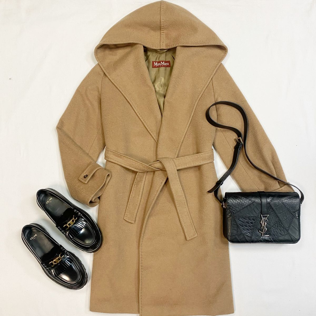 Пальто/кашемир/ Max Mara размер 38 цена 23 078 рубЛоферы Celine размер 39 цена 69 233 рубСумка Ysl