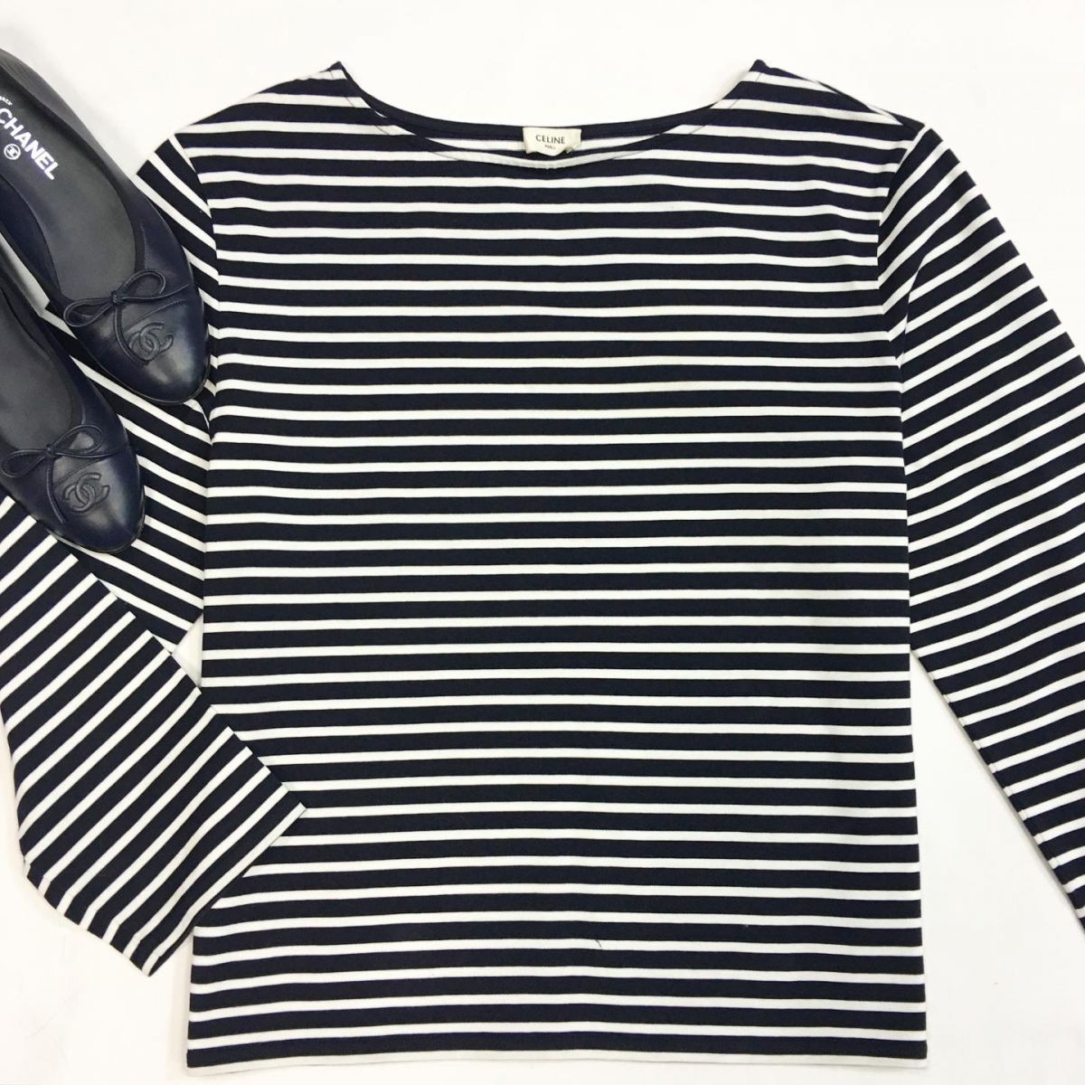 Кофта Celine  размер XXL цена 10 770 руб Балетки Chanel  размер 40.5 цена 23 078 руб