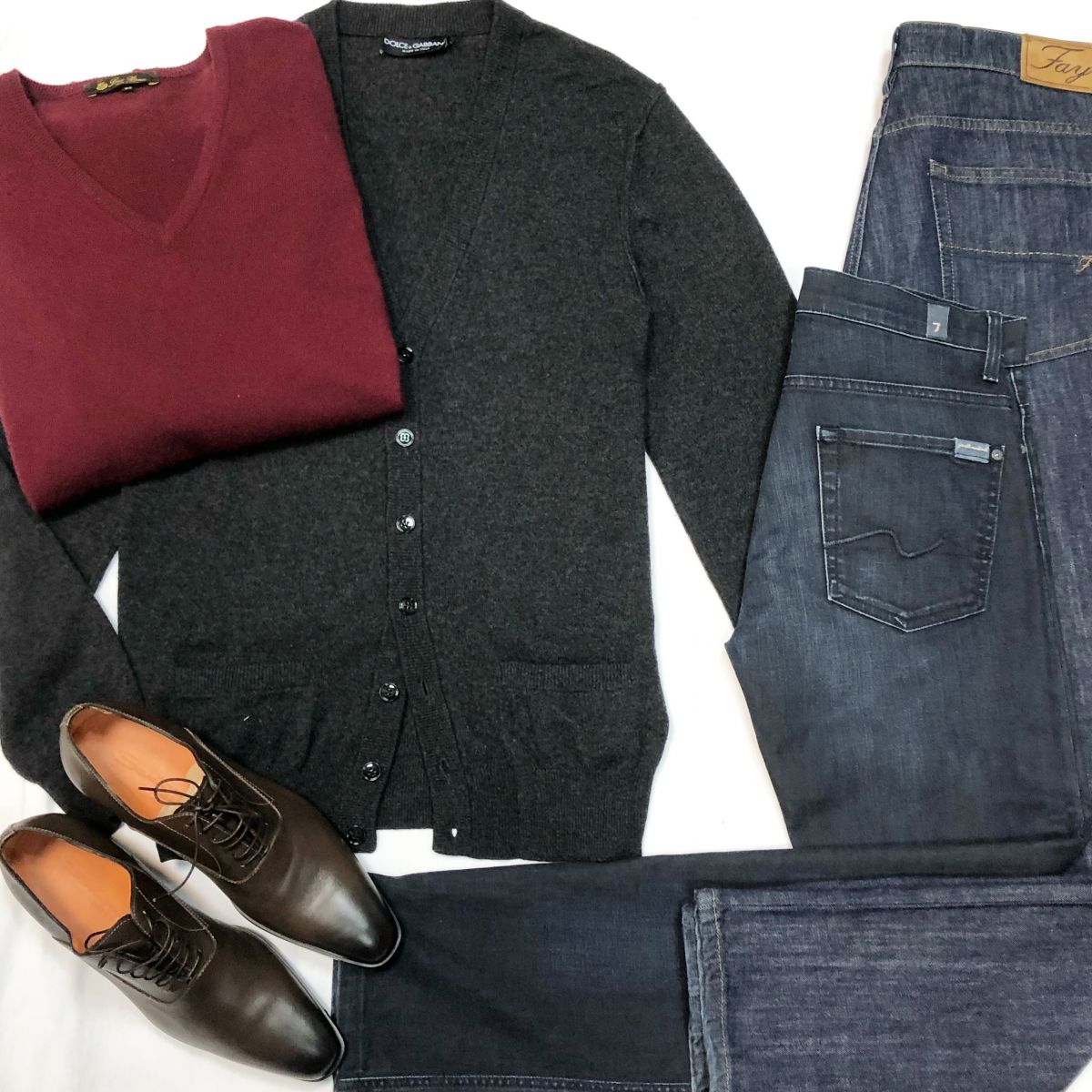 #MechtamenКардиган / Джемпер Dolce gabbana / Loro Piana размер 50/54 цена 6 154 руб / 18 462 руб Джинсы FAY / For All making 7 размер 28 / 36 цена 4 616 руб / 5 385 руб Туфли Santoni размер 40 цена 15 385 руб
