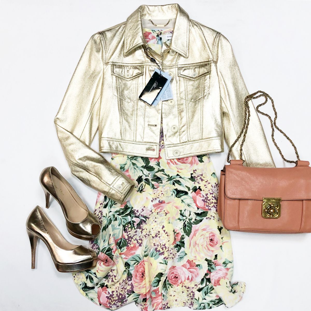 Куртка/кожа / Blumarine размер 38 цена 23 078 руб/с биркой/Платье Fairhfull The Brand размер M цена 10 770 рубТуфли Dior размер 38 цена 26 155 рубСумка Chloe