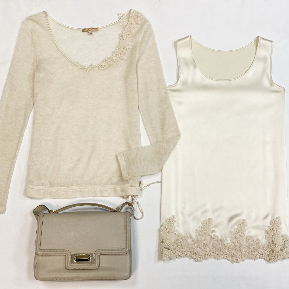 Кофта +Топ/вышивка/ шёлк/ Ermanno Scervino размер 40 цена 15 385 рубСумка Max Mara