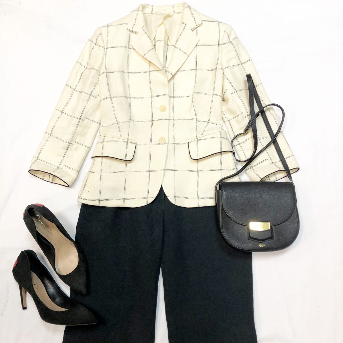 Жакет MAX MARA размер 34 цена 9 231 руб 
Брюки /лён/ Max Mara размер 40 цена 3 078 руб 
Сумка CELINE