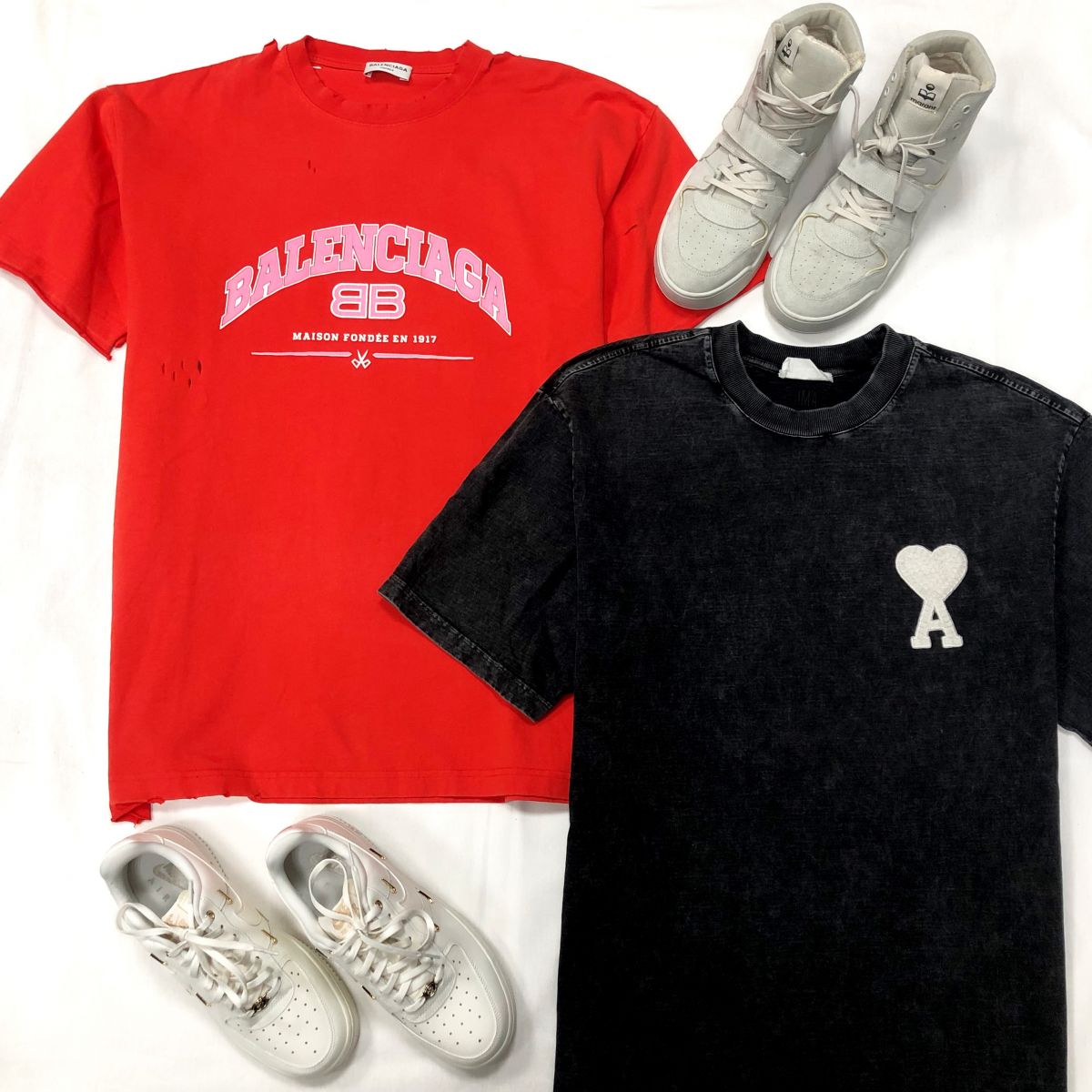 Футболки BALENCIAGA / AMI размер L цена 6 262 руб / 15 655 руб 