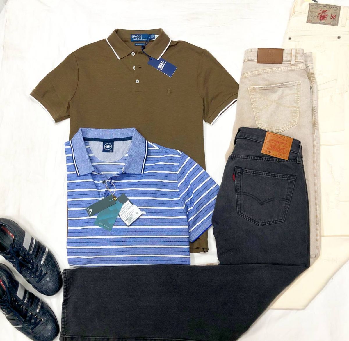 #Mechtamen
Поло RALPH LAUREN / IL GRANCHIO размер М / 2XL цена 3 131 руб /новые с ценником/ 
Джинсы LEVIS / D&amp;G / BRUNELLO CUCCINELLI размер 58 / 33/32 цена 3 131 руб / 4 697 руб / 10 959 руб
