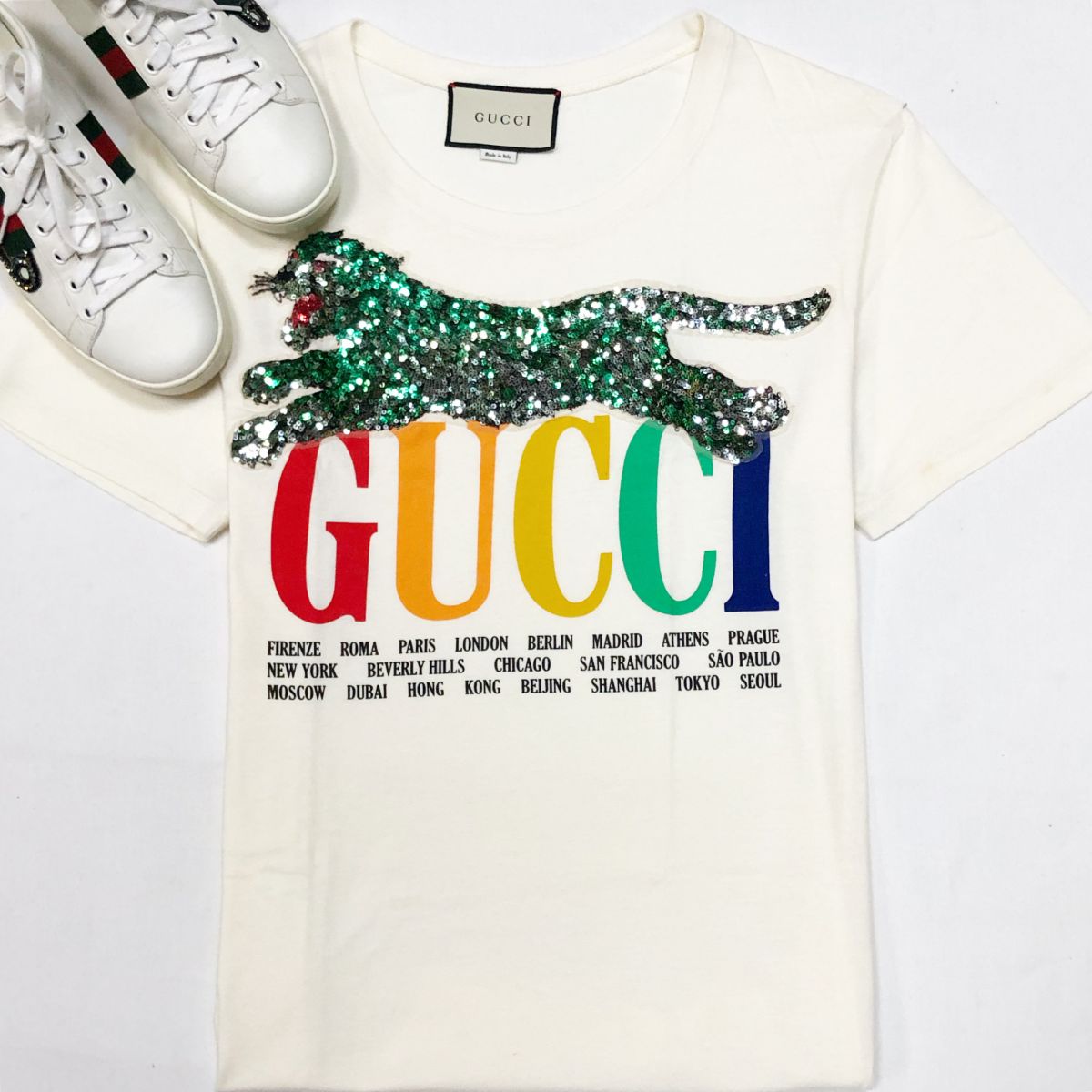 Футболка/пайетки/ Gucci размер 40 цена 15 385 рубКеды Gucci размер 39.5 цена 23 078 руб