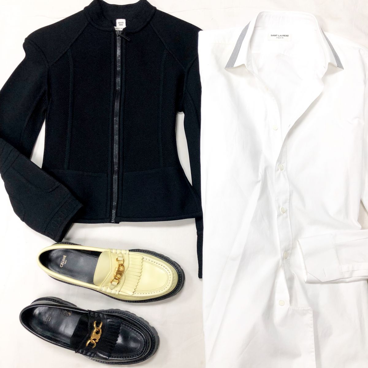 Жакет HERMES размер 38 цена 109 585 руб Рубашка SAINT LAURENT размер 40/15 3/4 цена 7 828 руб