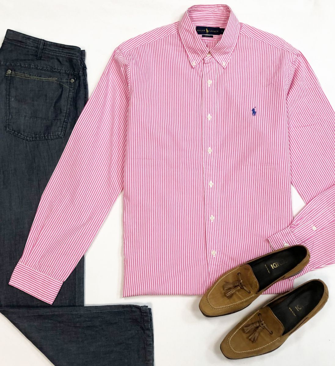 #mechtamen Рубашка Ralph Lauren размер L цена 2 308 руб
Брюки 120%Line размер 32 цена 4 616 руб
Лоферы Fendi размер 40 цена 7 693 руб