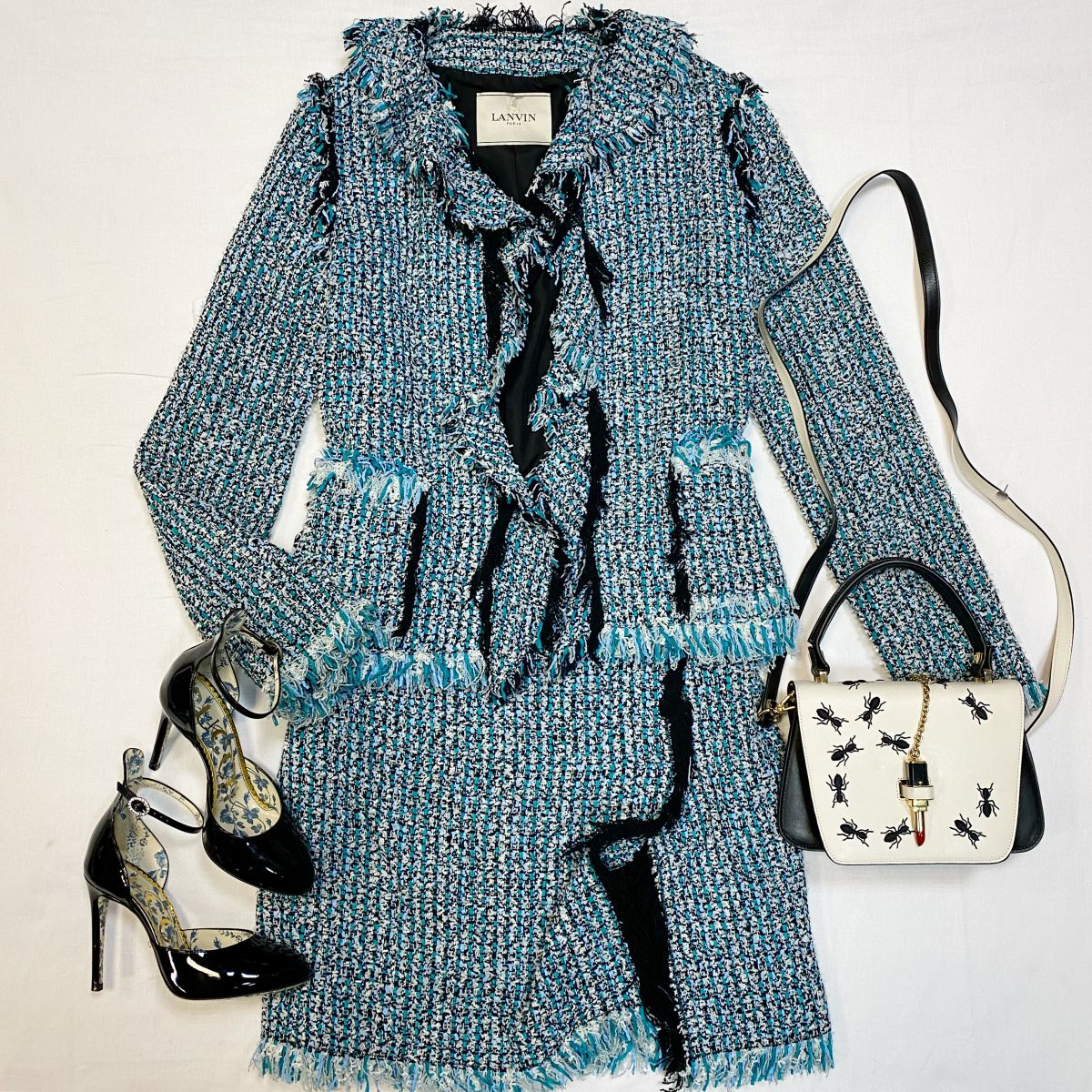 Костюм / жакет + юбка / твид / Lanvin размер 36 цена 18 463 руб Туфли Gucci размер 35 цена 15 385 руб Сумка Giancarlo Petriglia