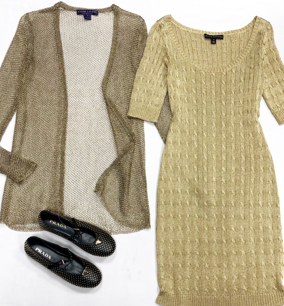 Кардиган / люрекс/ Ralph Lauren размер M цена 10 959 руб
Платье / люрекс/ Ralph Lauren размер M цена 10 959 раб
Балетки PRADA размер 37.5 цена 78 275 руб