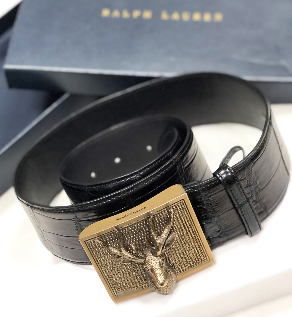 Ремень / крокодил/ Ralph Lauren размер S цена 31 310 руб
