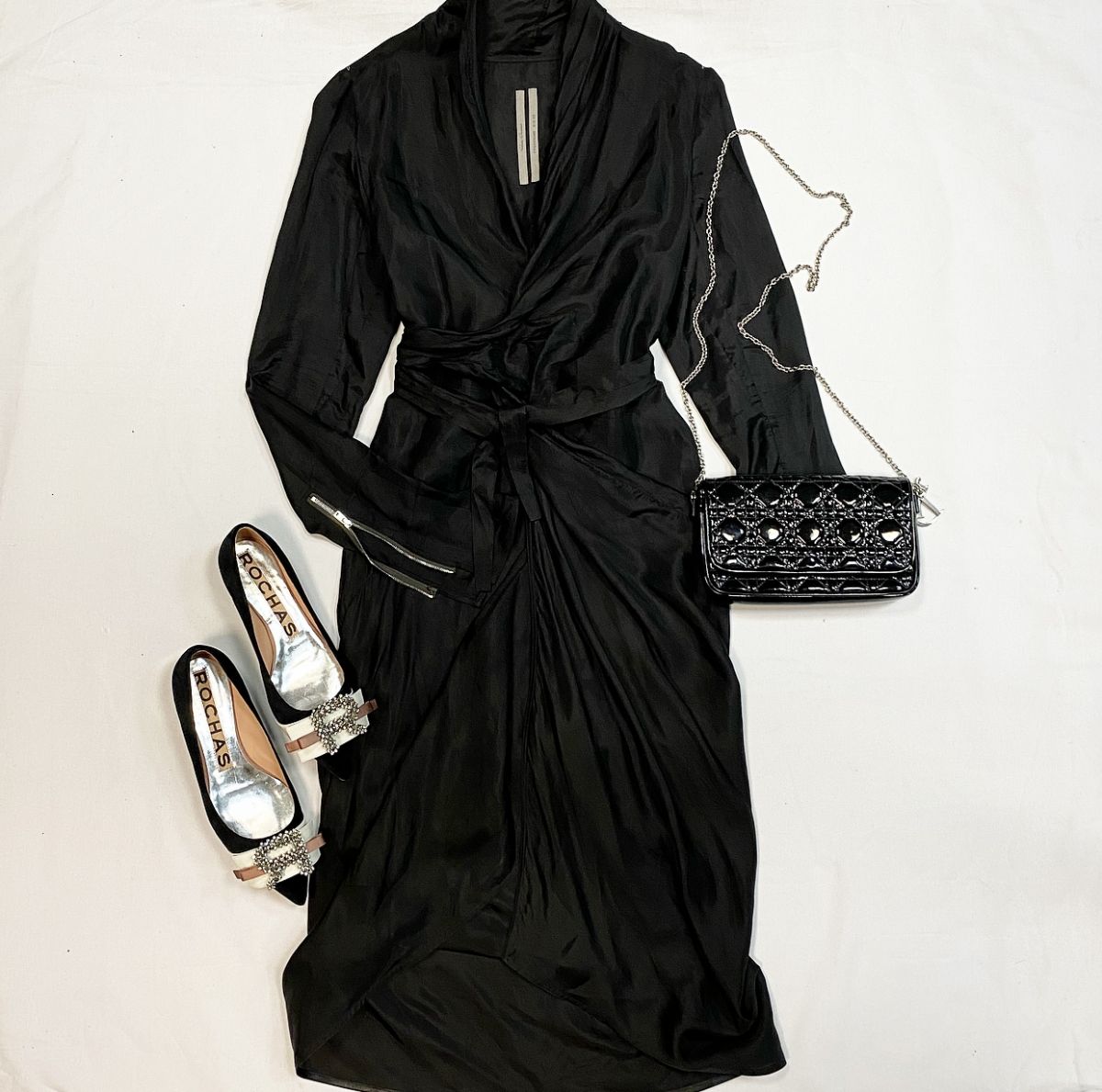 Платье / шёлк / Rick Owens размер S цена 18 463 руб Туфли Rochas размер 39 цена 18 463 руб Сумка Christian Dior