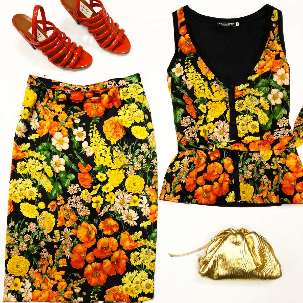 Костюм /шёлк/ Dolce Gabbana размер 42 цена 7 693 руб Сумочка Bottega Veneta