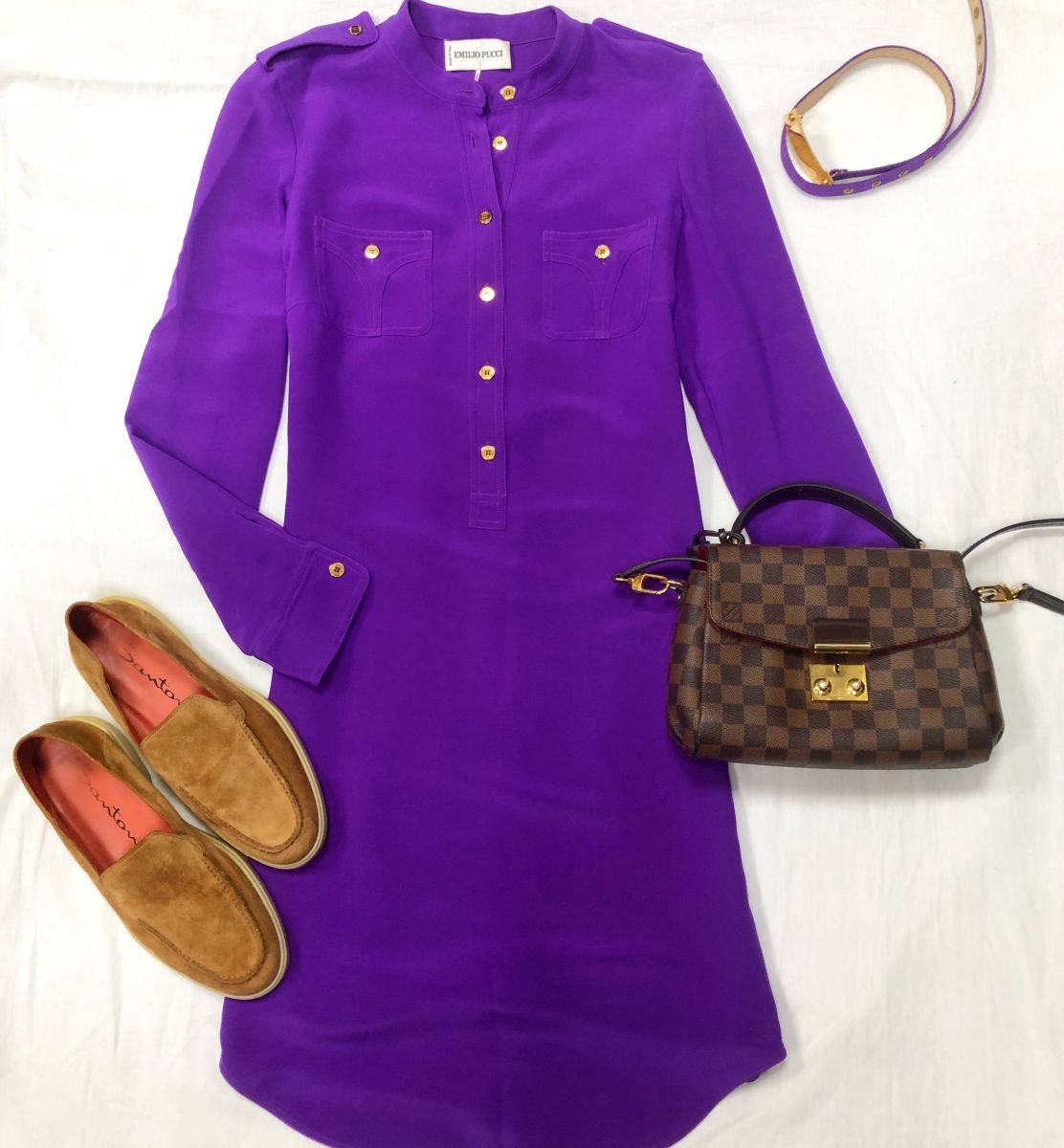 Платье EMILIO PUCCI размер S цена 12 524 руб 
Мокасины SANTONI размер 40 цена 14 090 руб 
Сумка LOUIS VUITTON