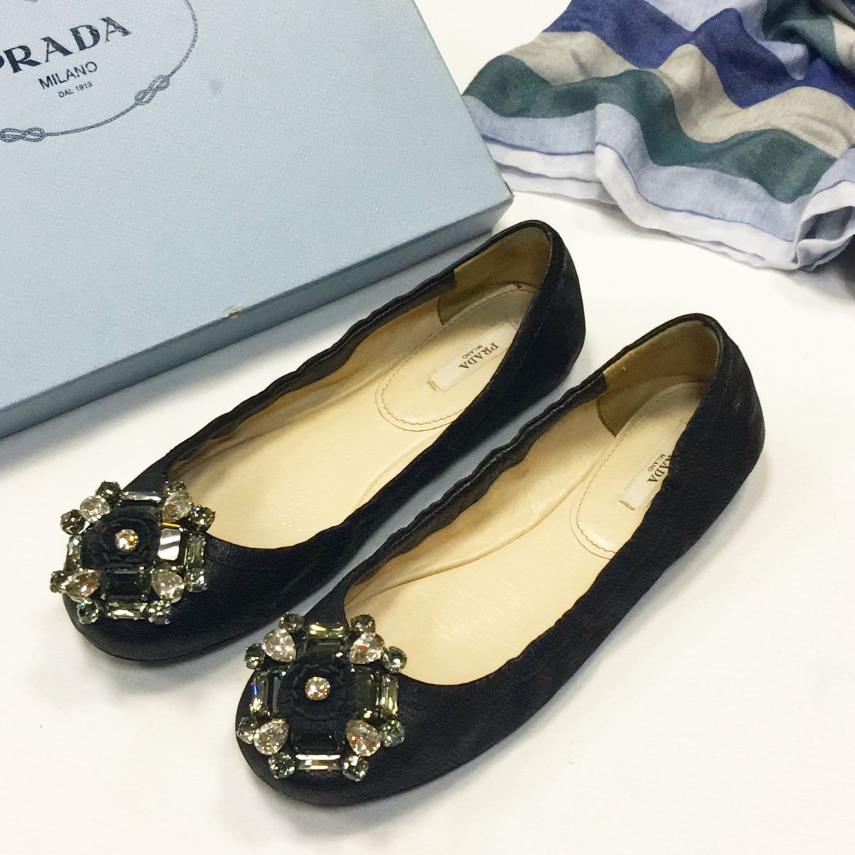 Балетки/камни /PRADA  размер 37.5 цена  7 693 руб 