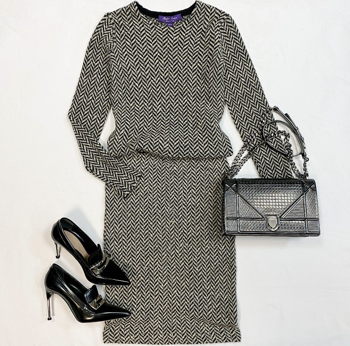 Костюм / кофта + юбка / Ralph Lauren размер XS цена 23 078 рубТуфли Alexander McQueen размер 37.5 цена 10 770 руб / новые / Сумка Christian Dior