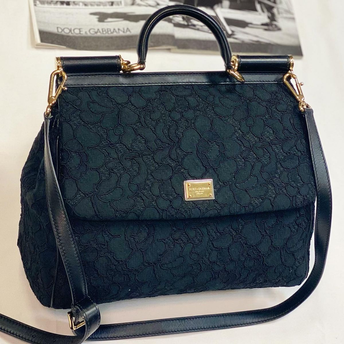 Сумка / кружево / кожа / Dolce Gabbana размер 33/27 цена 38 463 руб 