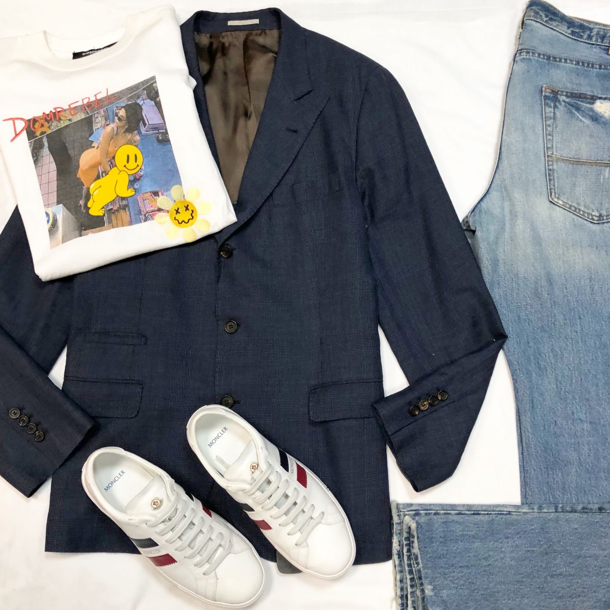 #Mechtamen
Пиджак BRUNELLO CUCCINELLI размер 56 цена 10 770 руб 
Футболка размер XS цена 4 616 руб 

Джинсы A&amp;F размер 36/32 цена 2 308 руб 
Кроссовки MONCLER размер 42 цена 18
462 руб